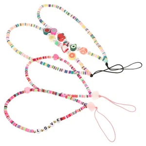 4 Pcs Mobilfunkkette Square Obstmodell Damen Handy Lanyard Mit Perlen - Photo 1/12