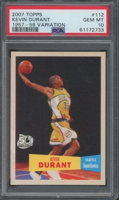 2007 Topps 1957-58 Variation #112 Kevin Durant RC Rookie Gem Mint PSA 10 - image 1 of 2