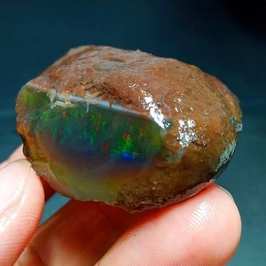 280ct Ethiopian Welo Opal Rough 55x45x25 MM Huge Flashy Rainbow Fire Specimen - Picture 1 of 6