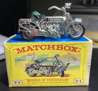 Matchbox Модели Прошлого Года Y-8 1914 Мотоцикл Sunbeam С Коляской Milford 1963 - Изображение 1 из 4