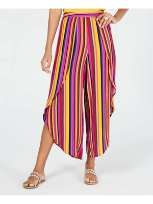 Pantalones de pierna ancha a rayas morados con volantes talla: S THALIA SODI para mujer Foto 1 de 3