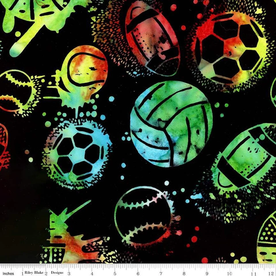 Expressions Batiks Let's Play Ball! Tie Dye Cotton Fabric - Imagem 1 de 1
