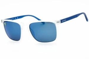 NAUTICA N6255S 971 Sunglasses Matte Crystal Frame Blue Lenses 57mm - Picture 1 of 4