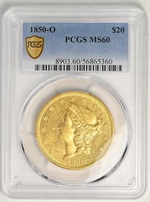 1850-O LIBERTY HEAD $20 PCGS MS 60 - Image 1 of 4