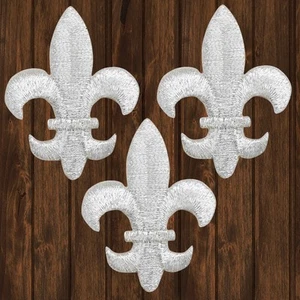 Medium Fleur De Lis Embroidered Patch — 3-Pack — Iron On - Picture 1 of 1