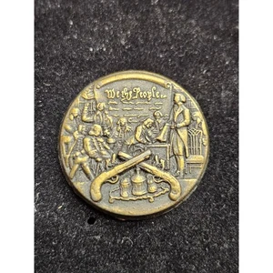 We The People United States of America Brass Button Lapel Pin - Picture 1 of 3