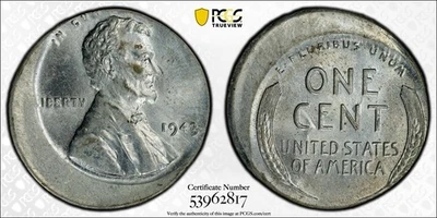 Centavo de acero 1943 error como nuevo 15 % de descuento en el centro pieza sin circular detalle Foto 1 de 3