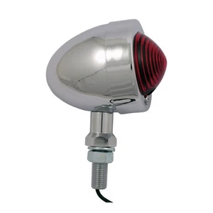 Chrome Long Stem Bullet Red Marker Side Light for Motorcycle/Trike - Picture 1 of 5