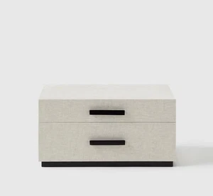 Marie Kondo Schmuckkästchen mit 2 Schubladen - Leinen - 14" x 10" x 7-1/8" H Creme Leinen Holz - Bild 1 von 6