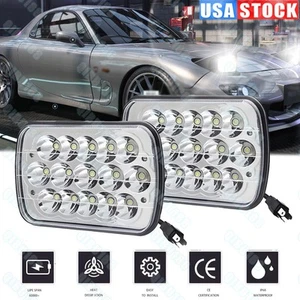 5x7'' 7X6" LED Headlight Halo DRL Headlamp Fit for  Mazda B2200 B2600 RX-7 Pair - Picture 1 of 9