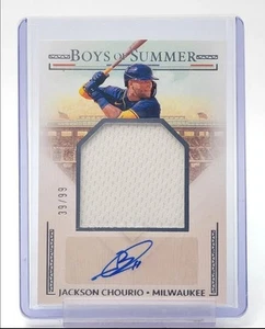 2024 Panini Boys of Summer #JMS-JC Jackson Chourio Jumbo Material Auto #/99 ⚾📈 - Picture 1 of 2