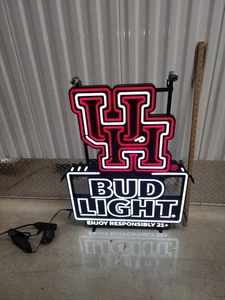 Insegna Led Birreria Bar Bud Light Università di Houston Pennino - Foto 1 di 3