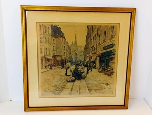Tavik Frantisek Simon acquaforte originale FIRMATA Parigi 19,5"x 19" - Foto 1 di 8