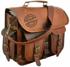 Ziegenleder Laptoptasche Messenger Herren Vintage Aktentasche Braun... - Bild 1 von 12