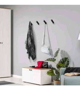 Moderne 4 Stück mattschwarze Wandhaken für Bad, Fitnessstudio, Schrank, Flur... 30 Pfund Kapazität  - Bild 1 von 11