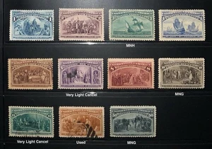 Estampillas de Estados Unidos #230-240 Columbus Expo 1c a 50c como nuevas y usadas CV$975,00+ - Imagen 1 de 1