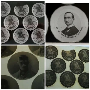 Masonic Campaign Ad Pins Glass Photo Plates early 1900s Rare Antique Lot of 4 - Picture 1 of 12