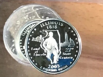 2003-S Illinois Statehood Silver Quarter DCAM Proof Lot of 8 Coins - Image 1 of 4