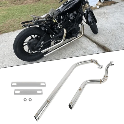 Silenciador silenciador tubos de escape pulido para Yamaha Virago 1100 750 XV750 XV1100 Foto 1 de 4