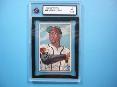 1952 BOWMAN MLB BASEBALL CARD #84 SAM JETHROE KSA 4 VG/EX NICE!! '52 BOWMAN - Image 1 of 4