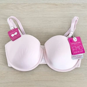 Pleasure State No Slip Strapless Bra Sz 10DD Pink Veil Underwire Rhinestone New - Picture 1 of 13