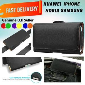 Custodia da cintura per telefono iPhone Samsung Huawei Nokia custodia universale cintura in pelle - Foto 1 di 5