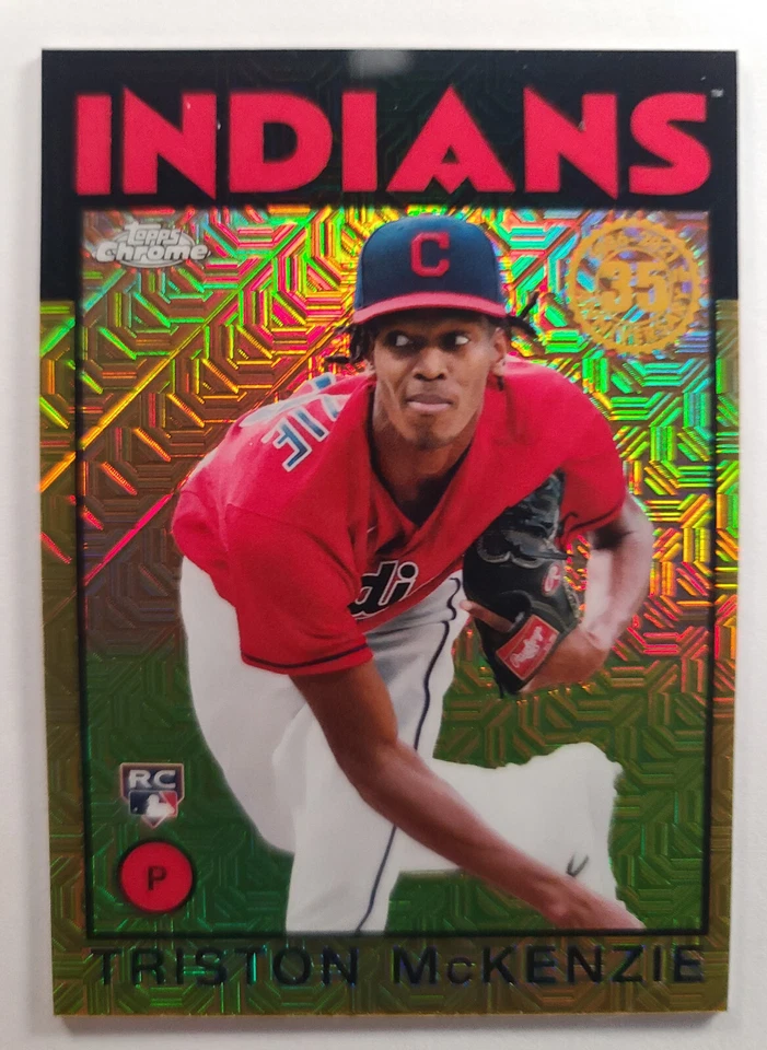 2021 Topps S1 Silver Pack GREEN Parallel 25/50 86BC-63 Triston McKenzie RC - Image 1 of 2
