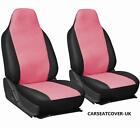 For AIXAM A751  - PINK & BLACK Leatherette Car Seat Covers - 2 x Fronts