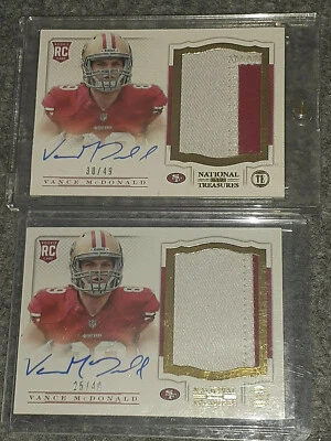 Vance McDonald 30/49 2013 Panini National Treasures Rookie Gold Autograph Patch - Image 1 of 2