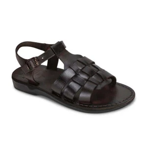 Mikayla - Open Toe Fisherman-Style Sandal | Brown - Picture 1 of 5