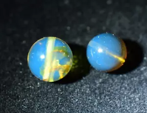 2 Beads perforated Amber Dominican Authentic 8.08 mm To 9.02 mm (0.5 g) a2070 - Picture 1 of 9
