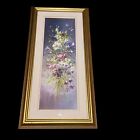 Lillias Blackie Scots Artist Purple Wild Flowers Gold Tone Framed Oil Painting