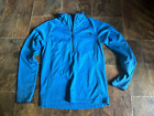 The North Face 1/2 Zip Pullover Teal Blue Waffle Knit 2 Logos Unisex Sz Small
