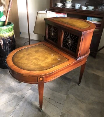 Antique 1930's 2-Tier End Table French Style Solid Wood Lion Head Pulls Table - Image 1 of 4