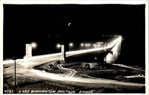 Foto postal RPPC Lake Washington Pontoon Bridge Lacey V. Murrow Seattle hundido - Imagen 1 de 3