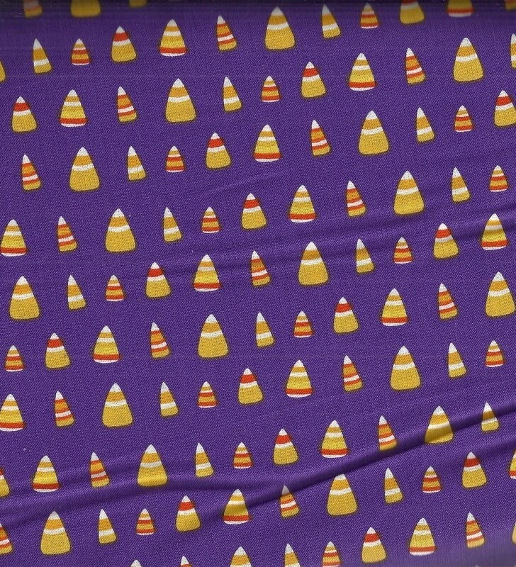 Eerie Alley Halloween caramelo maíz púrpura tela Kaufman Foto 1 de 1