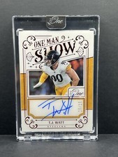 2022 Panini One T.J. WATT One Man Show On Card Auto Red /15 Steelers SSP