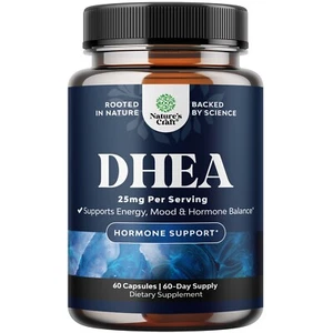 Pure DHEA 25mg for Women and Men - Extra Small Capsule High Absorption - Picture 1 of 8