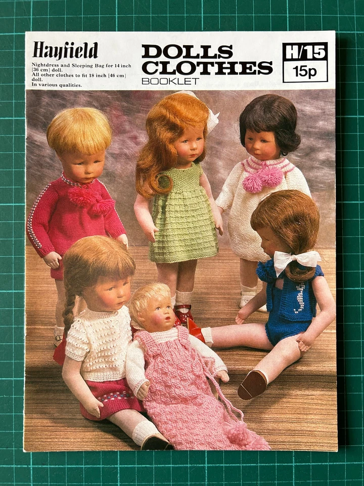 Vintage Hayfield Dolls Clothes Knitting Pattern Booklet - 14" & 18" - Image 1 of 1