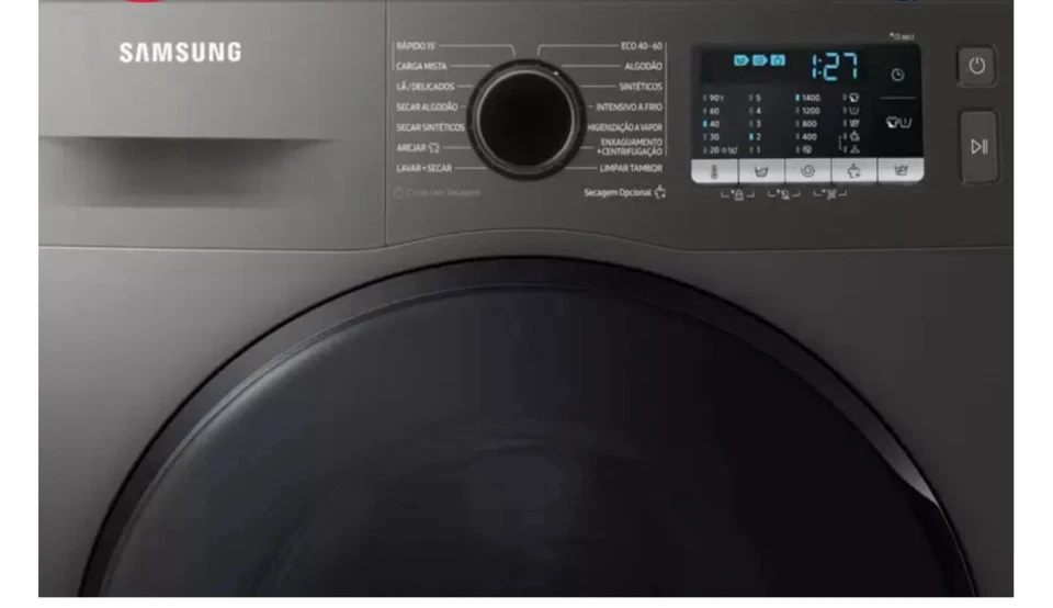 Samsung Series 5 WW90TA046AX/EU 9kg Washing Machine - Platinum Silver - Image 1 of 4