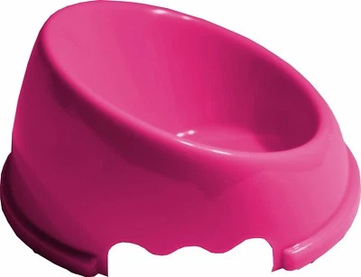 LOVE "N" CREATURES Dog Food Bowl Feeding Flat-Faced Dogs Pugs Bulldog Boxer Adult Bull Slanted Pink