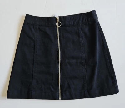 H&M Size 8 Black Zip Up Mini Skirt NEW BNWT - Image 1 of 4