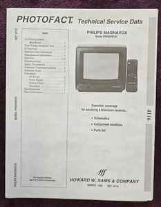 Sams Photofact 4116 Service Manual for Philips Magnavox PR0925B101 - Picture 1 of 1
