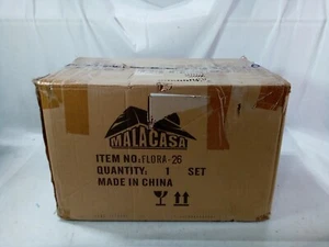 Malacasa FLORA-26 White Porcelain Dinner Set with Bowls Dessert Soup Dinner Plat - Picture 1 of 5