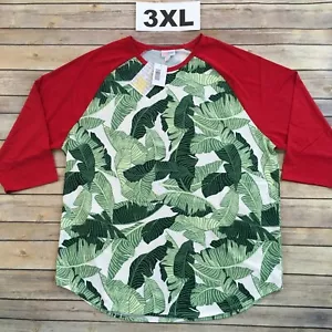 3XL RANDY LuLaRoe ~ GRÜNE BLÄTTER, ROTE ÄRMEL ~ Größen 24-26; kostenloser Versand! - Bild 1 von 3
