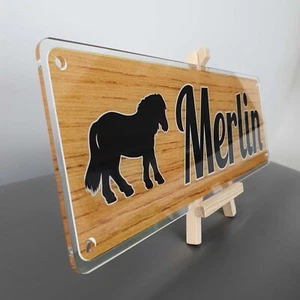 Helles Holzdesign personalisiert Pferdenamenschild Schild Pony Namensschild Standtür - Bild 1 von 10