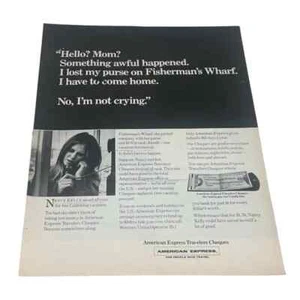 American Express Travelers Cheques 1970 Original Vintage Print Ad - Bild 1 von 2