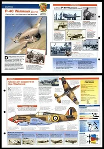 P-40 Warhawk (Late) #11 American WWII Aircraft Of The World Fold-Out Card - Picture 1 of 1