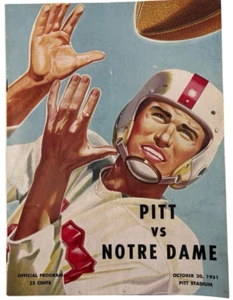 Pitt vs Notre Dame Official Football Program November 20, 1951 Pitt Stadium RARE - Picture 1 of 6