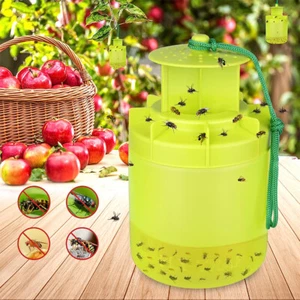 2X Upgraded Ranch Fly Traps Outdoor Hanging Fly Catcher Reusable Fly Killer - Picture 1 of 11